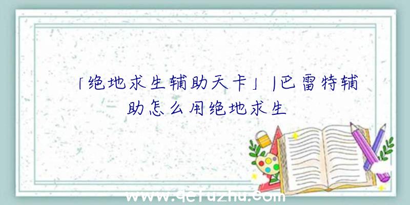 「绝地求生辅助天卡」|巴雷特辅助怎么用绝地求生